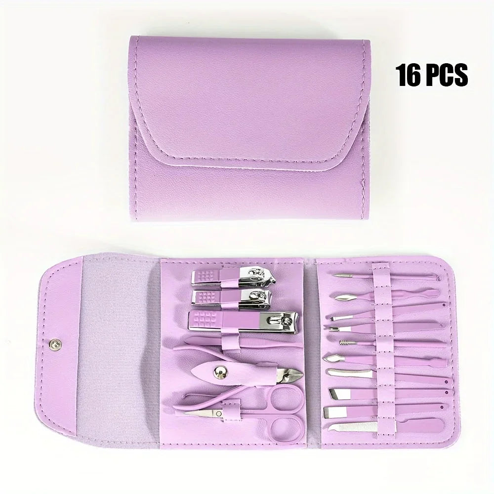16 Piece Manicure Set with Nail Clippers & Cuticle Tools