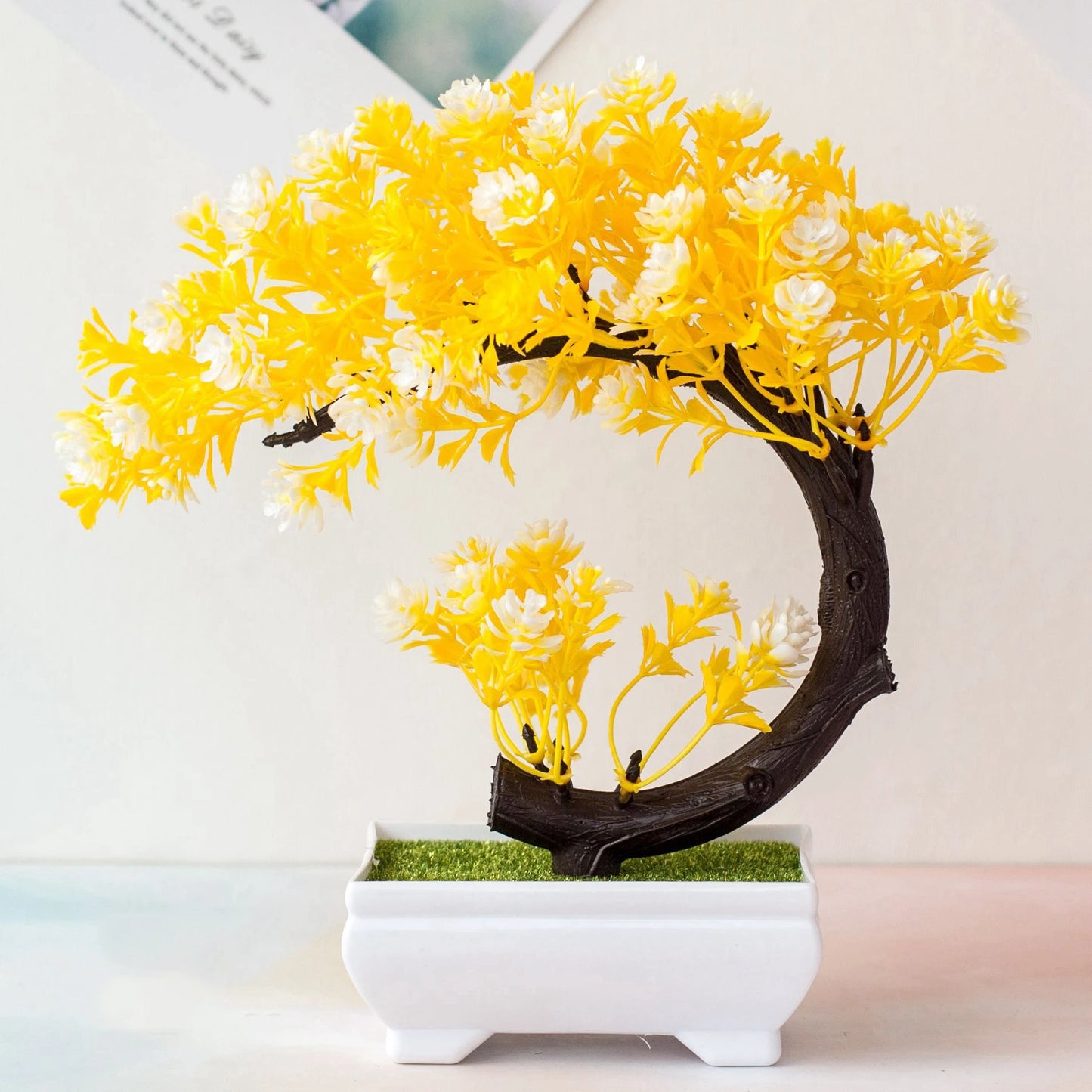 Artificial Bonsai Tree – Crescent Style Desktop Plant Decoration