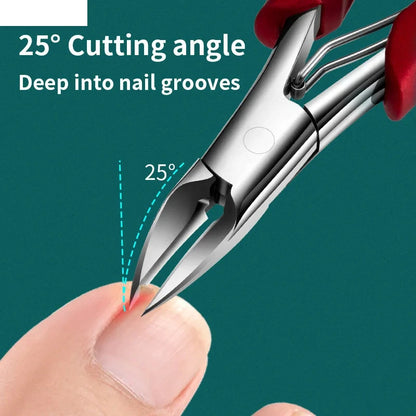 Nail Clippers for Thick Nails with Sharp Curved Stainless Steel Blade