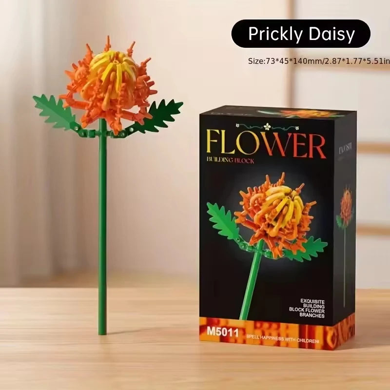 DIY Bouquet Building Blocks Single Flower Plastic Toys Small Particle Building Blocks Educational Kids Toys Home Decor Gifts
