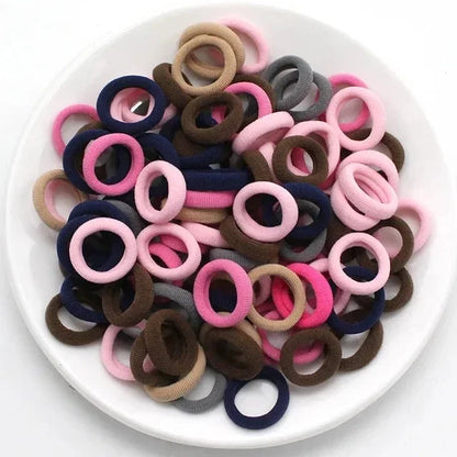 Small Hair Ties – Colorful Nylon Elastic Bands for Girls