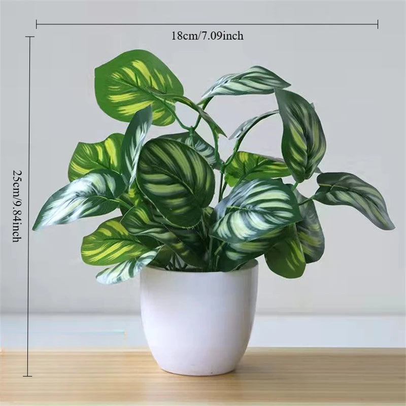 1PC Artificial Foliage Plant Pot Bonsai Party Mall Home Desktop Office Decor Small Bonsai Fake Flower Potted Home Decorations