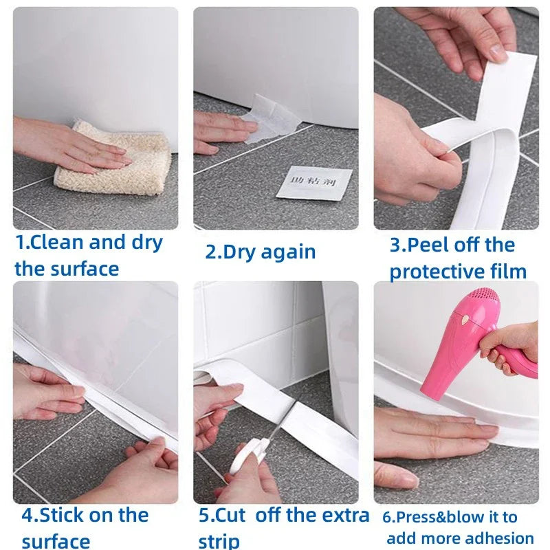 Waterproof Caulk Tape for Kitchen Sink, Bathroom and Bathtub