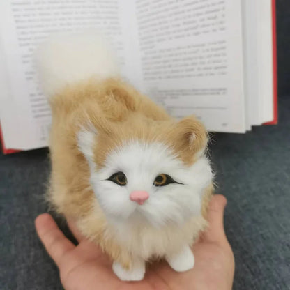 Realistic Cat Plush Toy – Soft Simulated Kitten Decoration