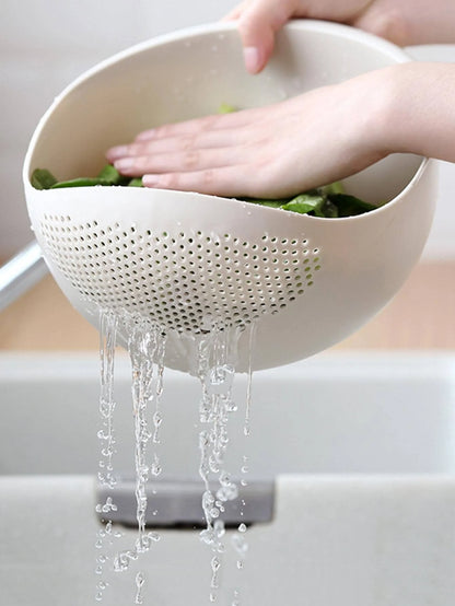 Rice Washing Basket Double Layer Colander with Handles