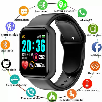 Fitness Smart Watch with Step Tracking and Bluetooth Connectivity