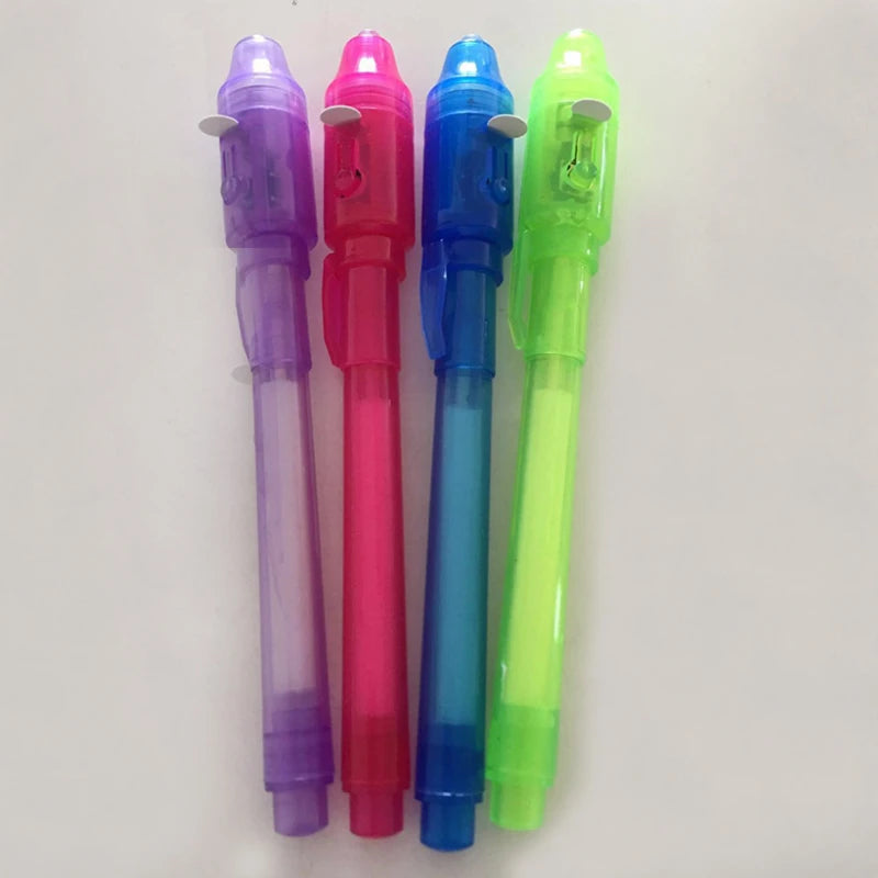 Invisible Ink Pen with UV Light for Secret Messages – 1/4PCS