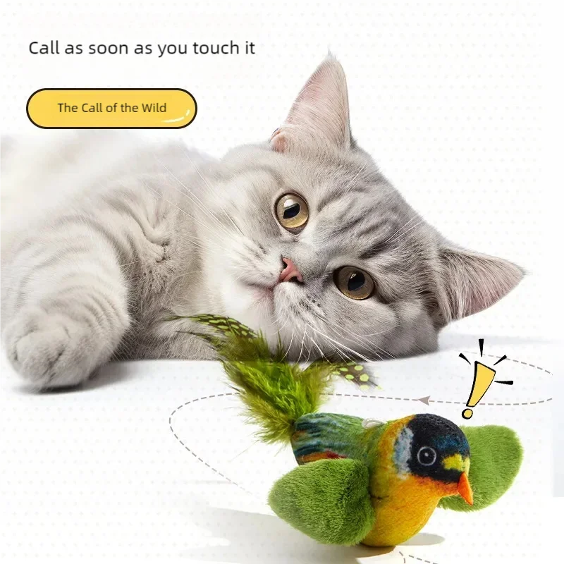 Interactive Bird Cat Toy Plush for Chewing and Play