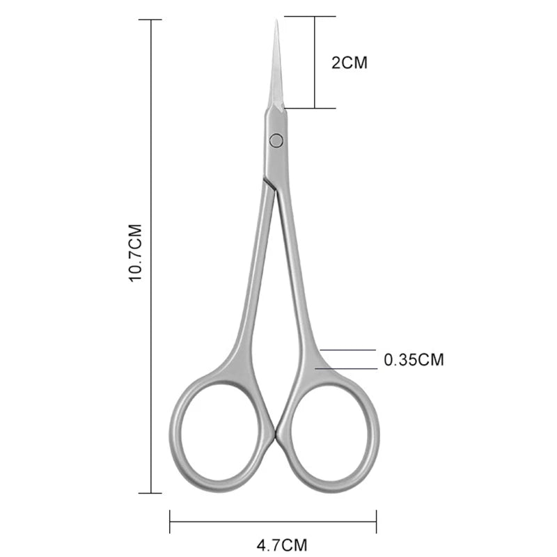 Stainless Steel Cuticle Scissors with Curved Tip for Manicure