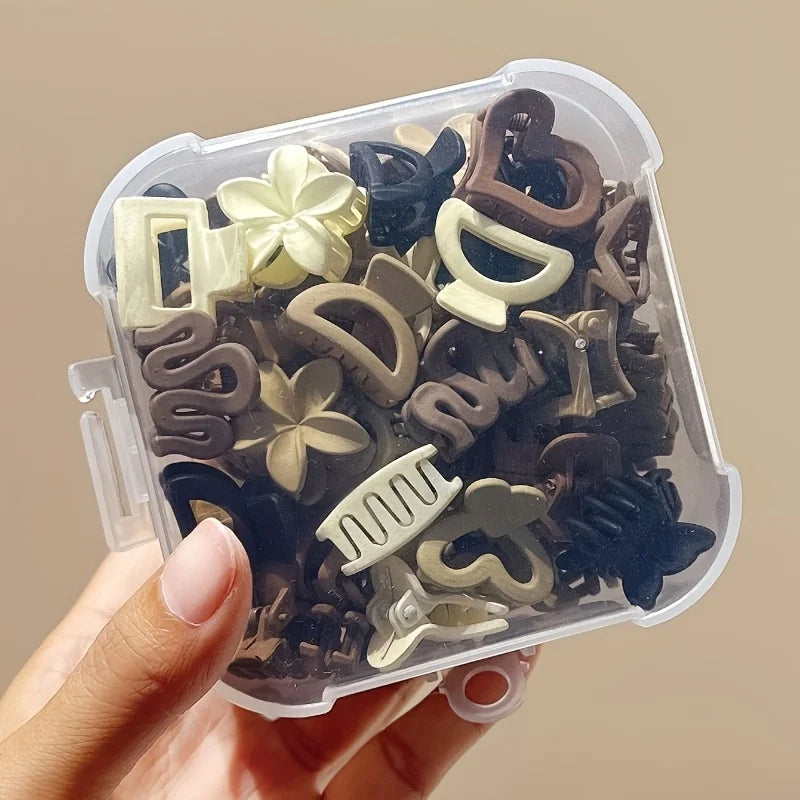 Small Hair Claw Clips Beige Mixed Pack for Girls – 5 to 30 Pieces