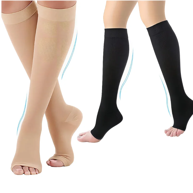 Compression Socks Knee High Toeless Support