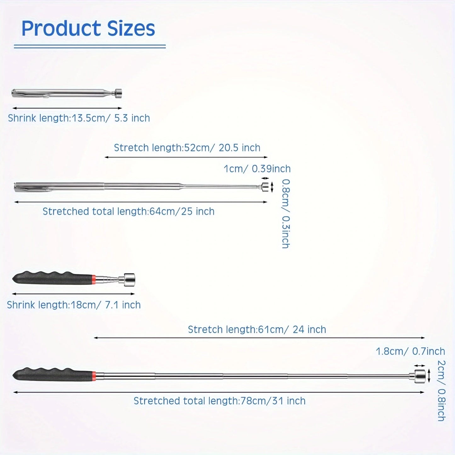 Telescopic Magnetic Pickup Tool for Hard-to-Reach Items
