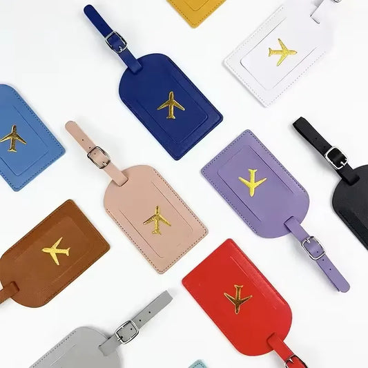 Leather Luggage Tag, Suitcase ID Address Label for Travel