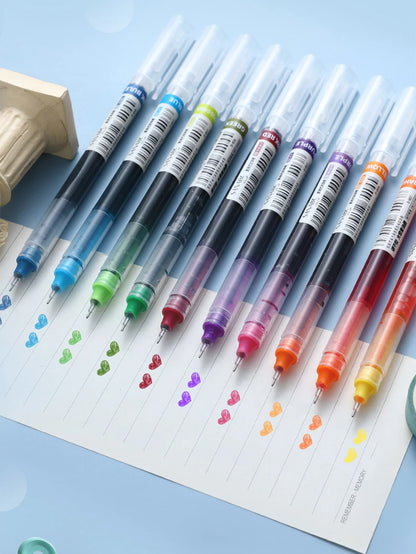 10 Pack Color Gel Pens 0.5mm Quick Dry for Writing and Note Taking