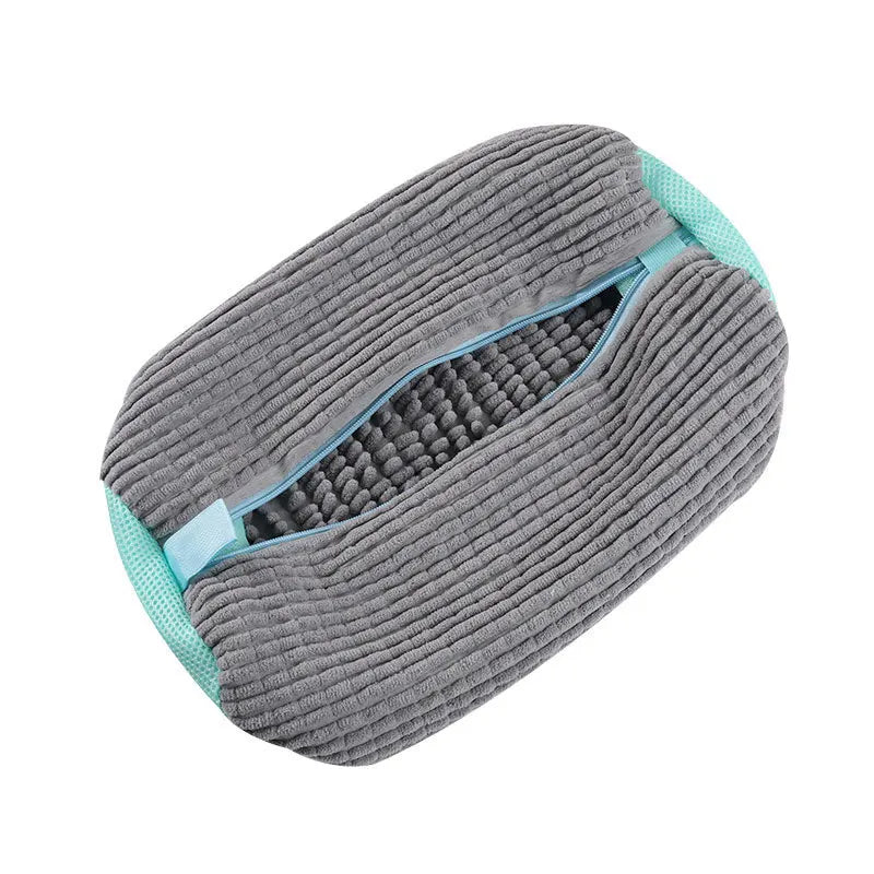 Shoe Washing Bag with Fluffy Fiber for Machine Cleaning