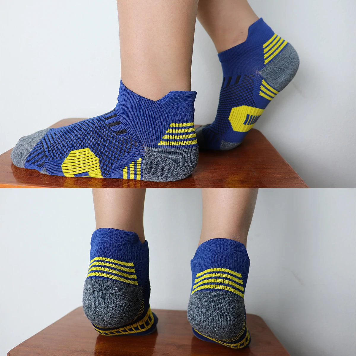 Non-Slip Sports Socks with Cushioned Bottom for Running & Basketball