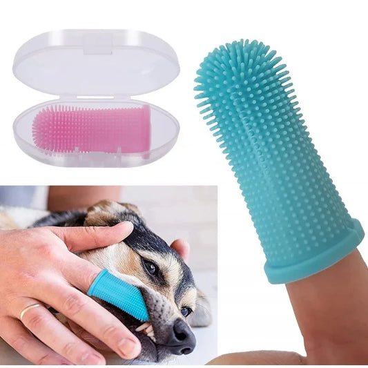 Pet Finger Toothbrush 360° Silicone Tooth Cleaner for Dogs and Cats