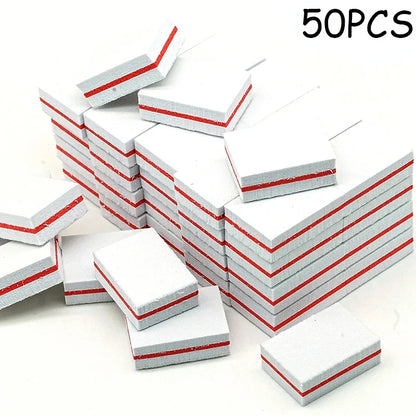 Mini Nail Buffer Blocks – 100/180 Grit Nail Files, 50 Pack