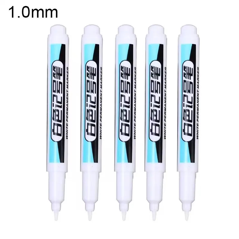 White Paint Marker Pen for Wood, Glass, Metal & Plastic