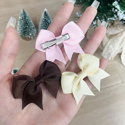Baby Girl Hair Bows – 10-Piece Ribbon Bow Hair Clip Set