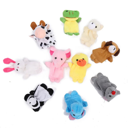 Finger Puppet Set, 10-Piece Cartoon Plush Storytelling Toys