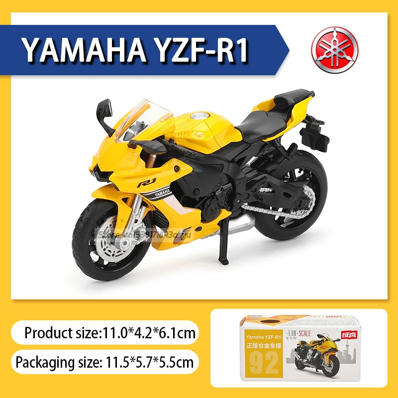 MSZ 1:18 Suzuki GSX-R1000 YAMAHA YZF-R1 Classic Motorcycle Static Model Alloy Die Casting Car Toy Gifts