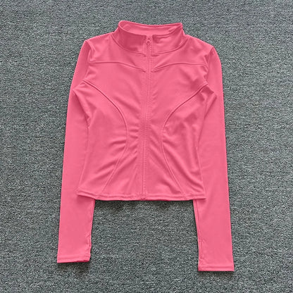 Women's Workout Jacket Long Sleeve Zip Up Gym Sportswear