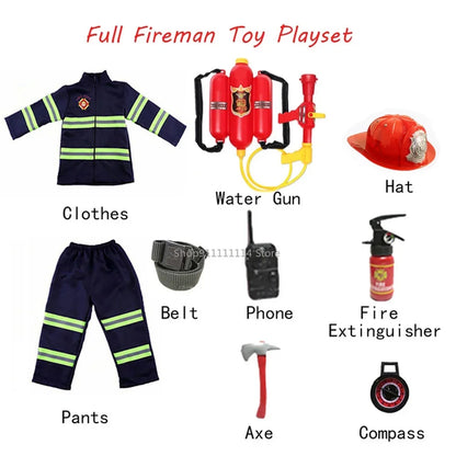 Kids Firefighter Costume – Fireman Uniform Role-Play Set
