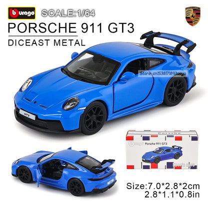 Bburago 1:64 golf Porsche 911 Shelby Raventon Mustang Lamborghini Collection Series Car Die Casting Model Gift Toy