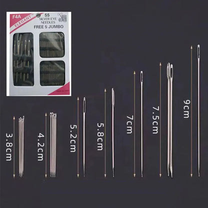 55-Piece Big Eye Sewing Needles Set for Hand Sewing