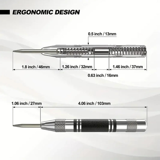 Automatic Center Punch – Spring Loaded Hole Marker for Wood & Metal