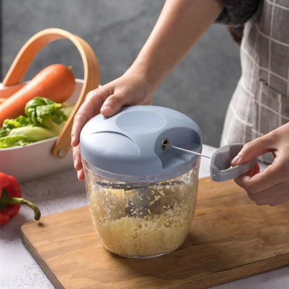 Manual Garlic Chopper – 500/900ml Hand Pull Food Mincer