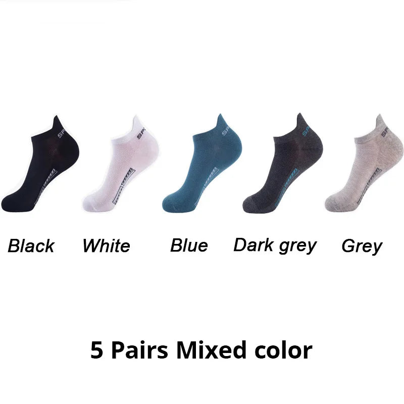 Men's Breathable Socks – Thin Mesh Sports Ankle Socks, 5–20 Pairs