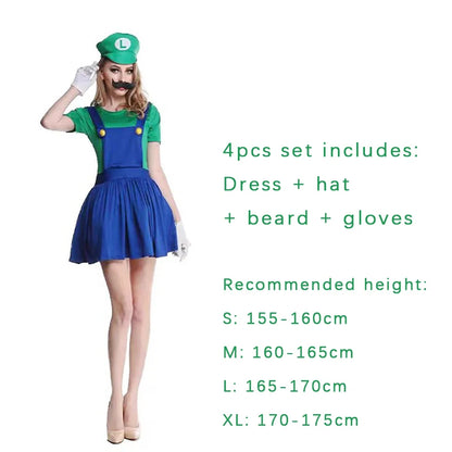 Adult Green Plumber Costume – Funny Jumpsuit for Halloween Cosplay