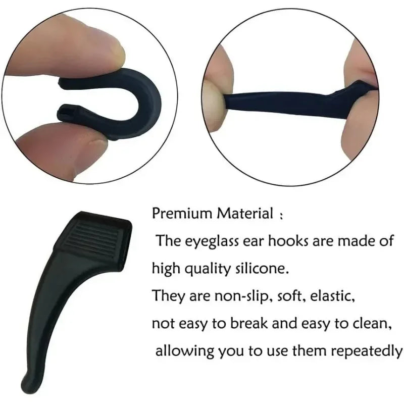 Silicone Glasses Ear Hooks Anti-Slip Eyewear Holders 1 Pair