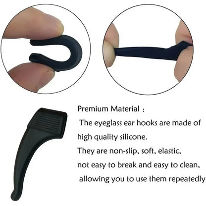 Silicone Glasses Ear Hooks Anti-Slip Eyewear Holders 1 Pair