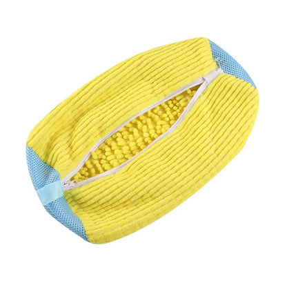 Shoe Washing Bag with Fluffy Fiber for Machine Cleaning