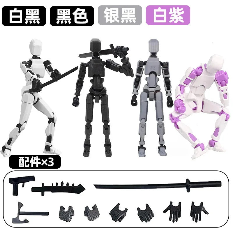 Movable Robot Action Figure, 13-Joint Poseable Model Toy – 14CM