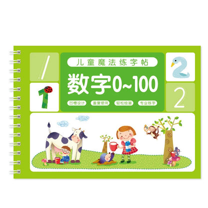 Kids Handwriting Practice Book for Reusable Writing and Number Learning