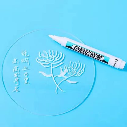 White Paint Marker Pen for Wood, Glass, Metal & Plastic