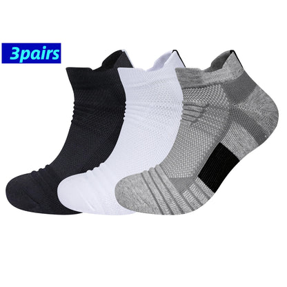 Men's Sports Socks Cushioned Moisture Wicking Ankle Socks 3 Pairs