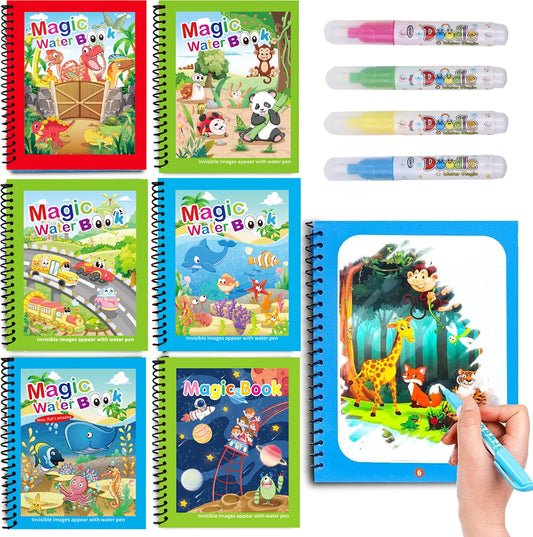 Water Drawing Book – Reusable Magic Painting Book with Water Pen