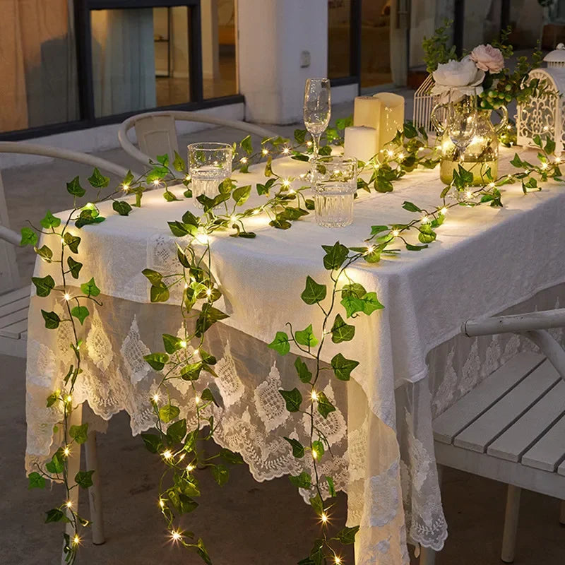Artificial Vine String Lights with LED Leaf Fairy Lights