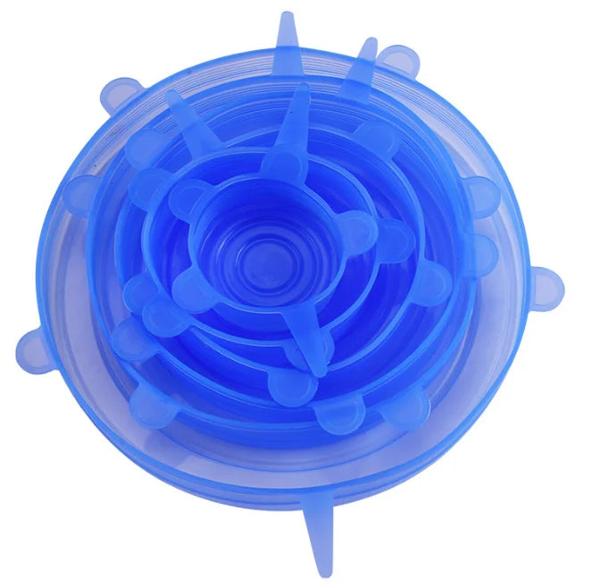 Silicone Stretch Lids 6 Pack Reusable Airtight Food Covers