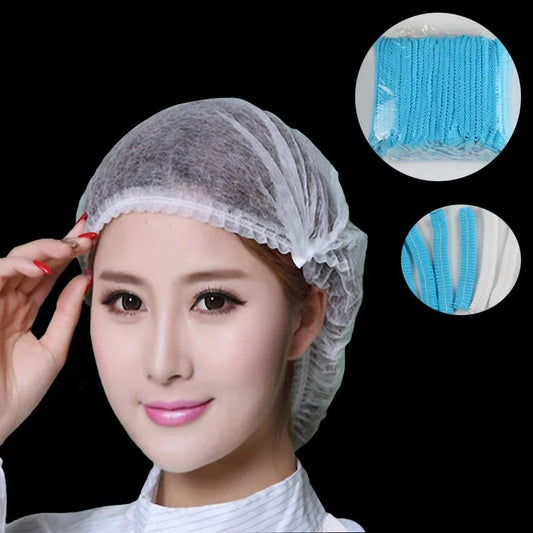 Disposable Shower Caps – 100 Pack Elastic Hair Covers