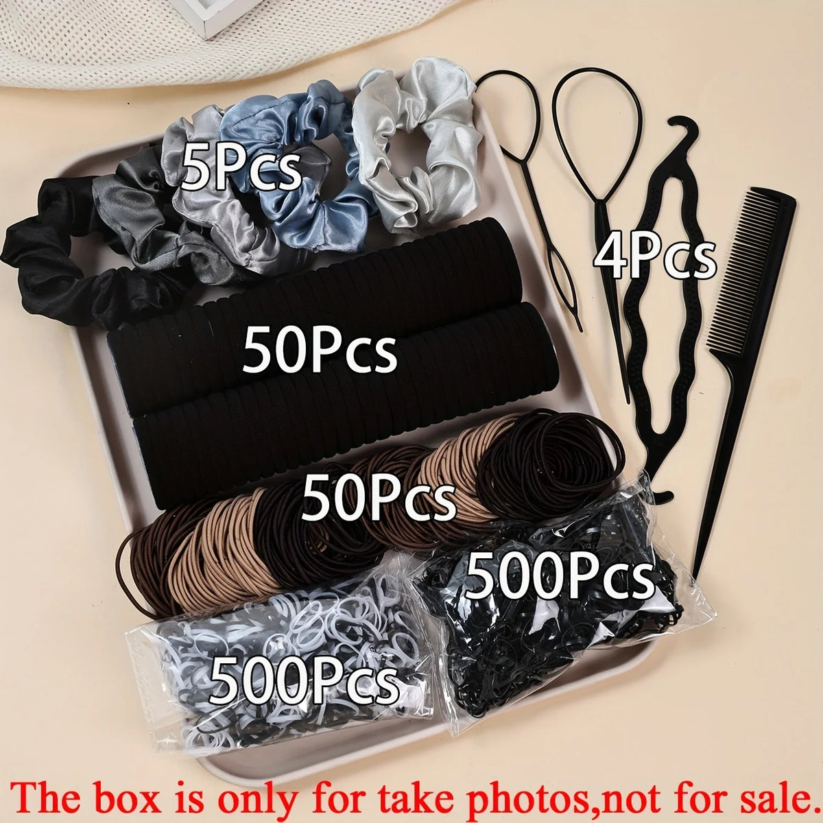 1109PCS Women's Hair Accessories Set with Elastic Bands & Scrunchies