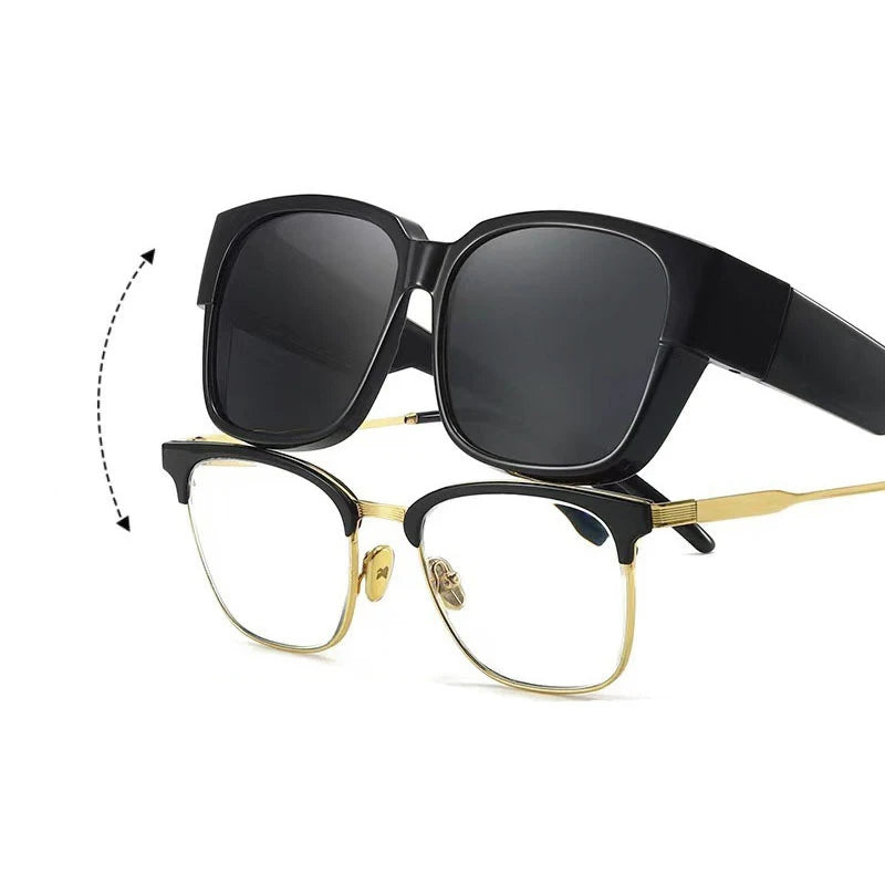 Cover Over Sunglasses for Prescription Glasses – Polarized Square Eyewear