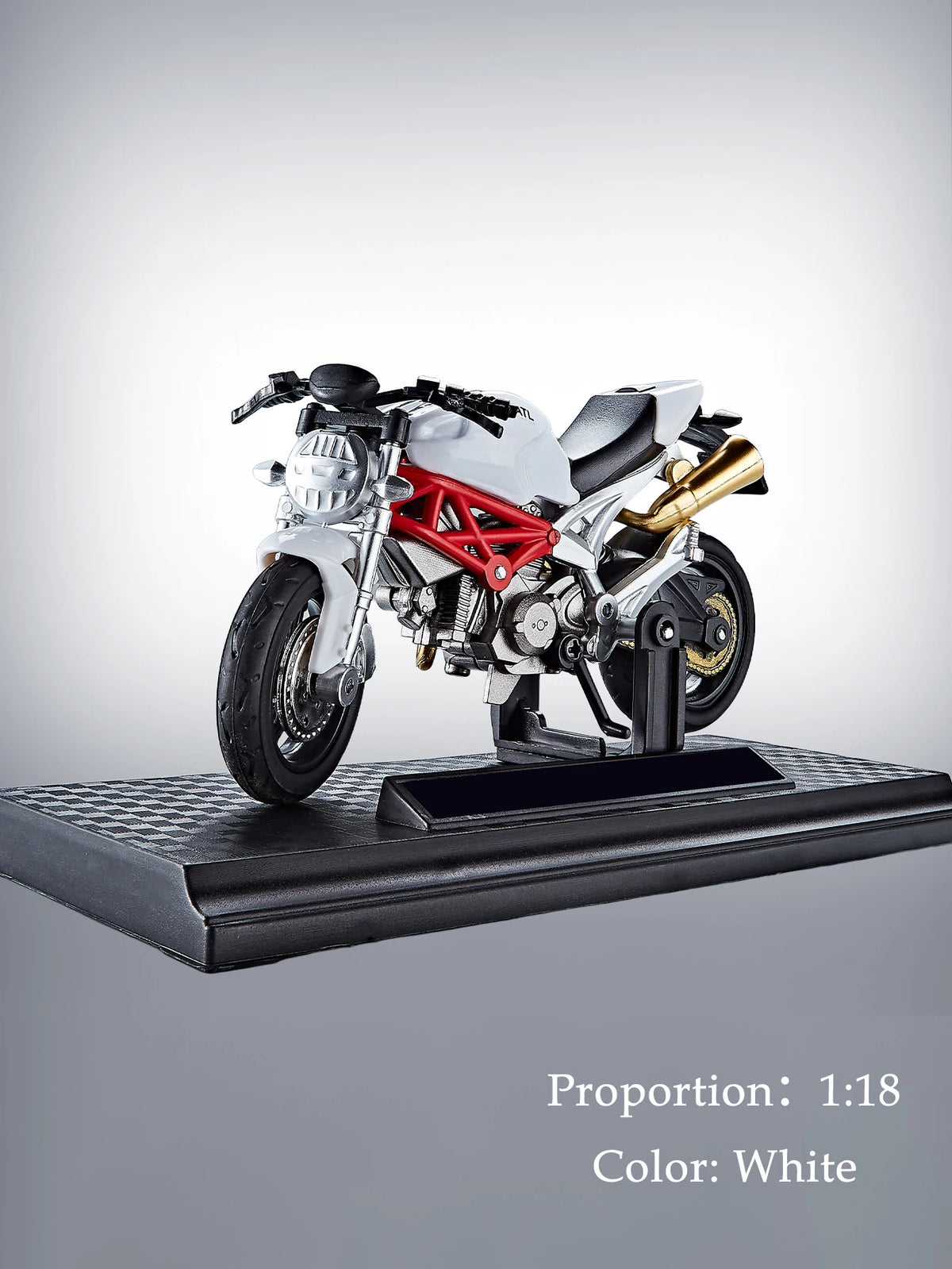 Model Diecast Motocycle Toys Ornament, 1:18/1:36 Car Rotating Rubber Rires Desktop Ornament Gifts