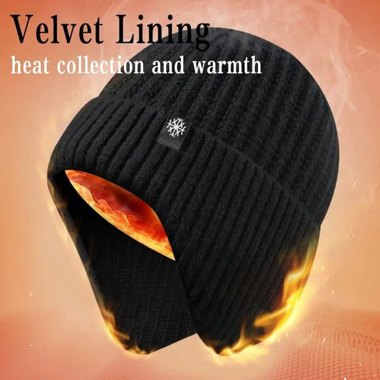 Winter Earflap Hat – Faux Fur Lined Peaked Cap for Outdoor Wear