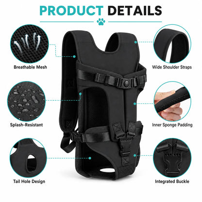 Dog Front Carrier Backpack – Hands Free Travel Carrier for Small Pets